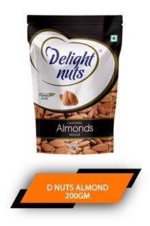 D Nuts Almonds Natural 200gm